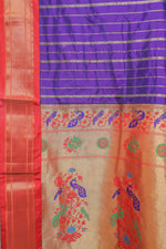 Load image into Gallery viewer, Purple &amp; Red Paithani Silk Saree
