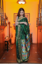 Load image into Gallery viewer, Green Paithani Silk Saree
