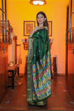 Load image into Gallery viewer, Green Paithani Silk Saree
