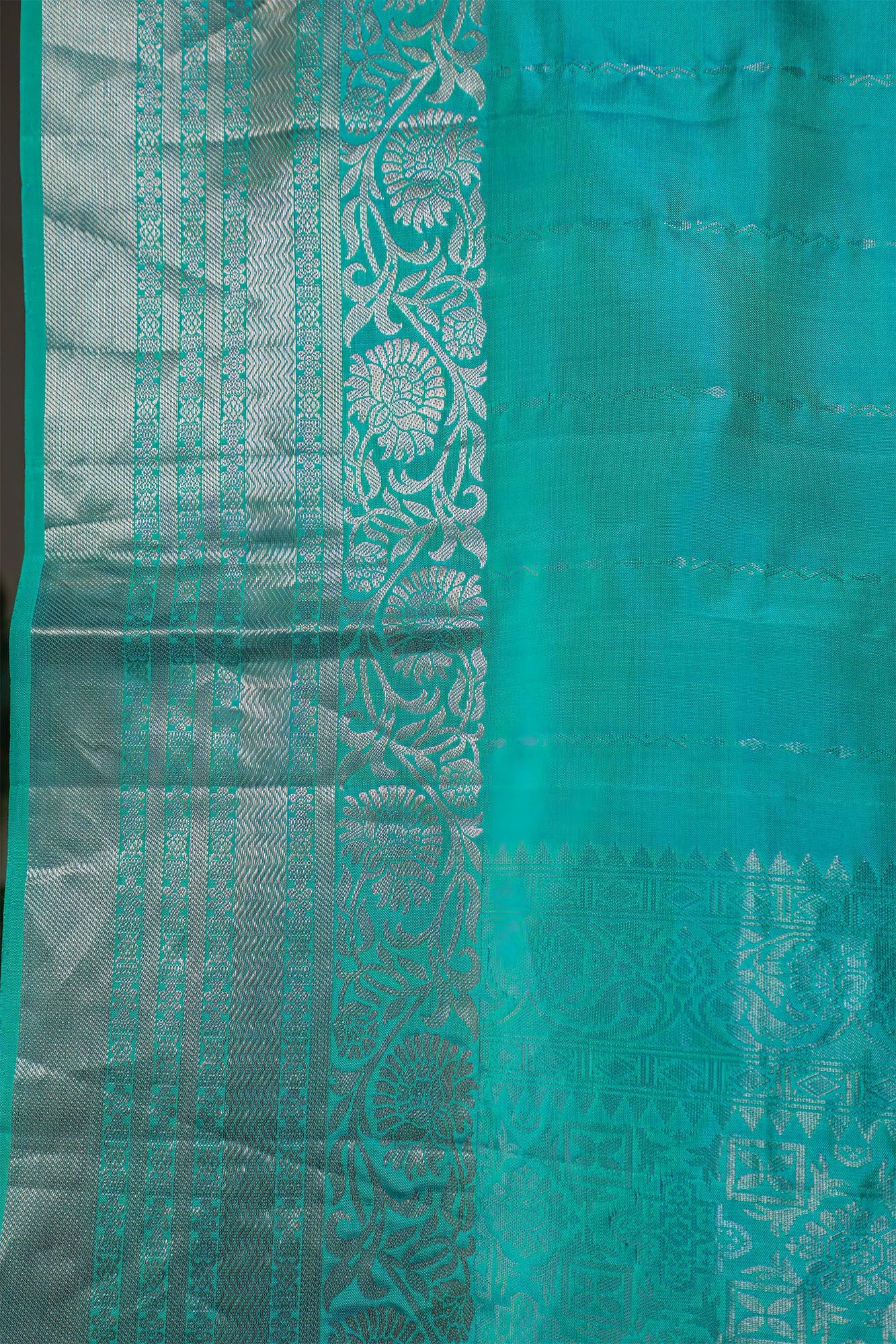 Cyan Muga Silk Saree