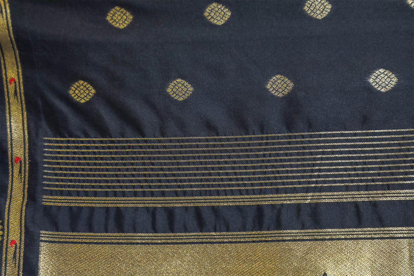 Black and Gold Eri Silk Paithani Saree