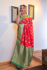 Load image into Gallery viewer, Red Georgette Zari Saree
