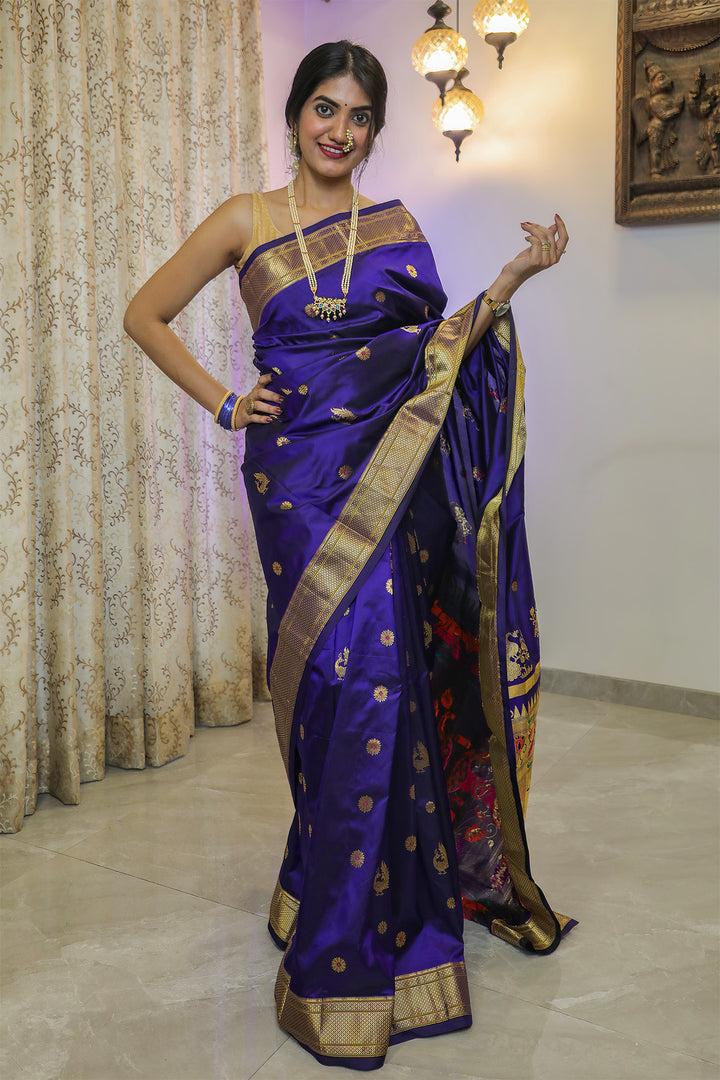 Blue Paithani Silk Saree