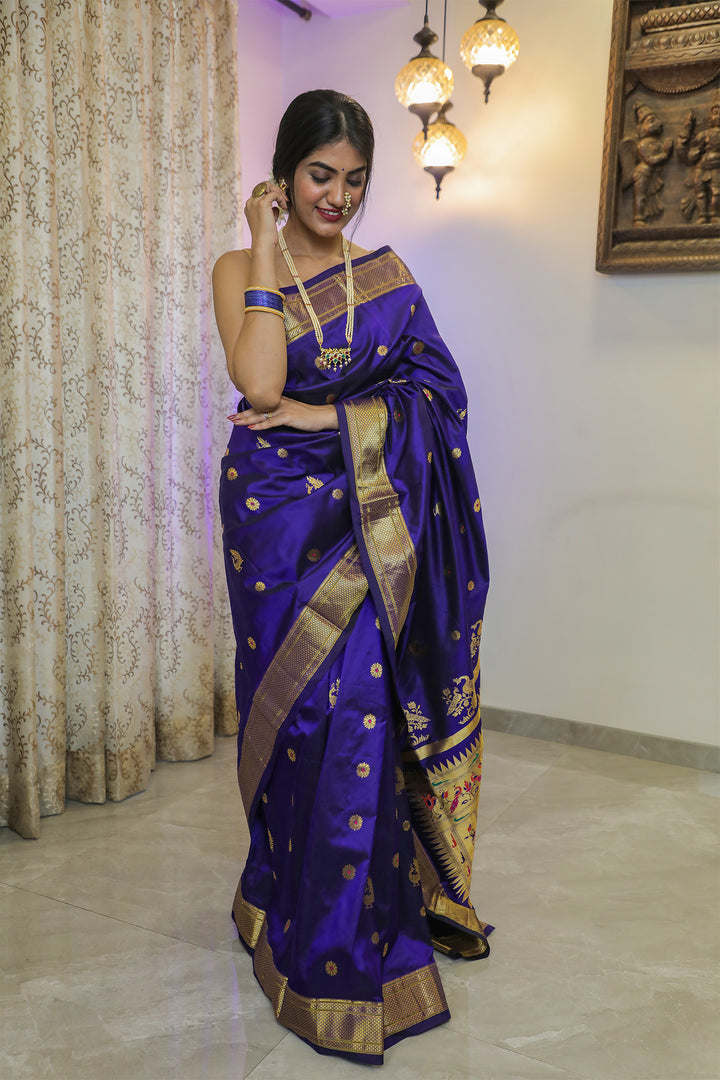 Blue Paithani Silk Saree