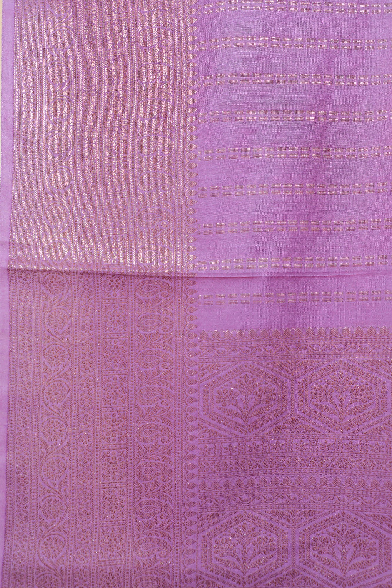 Lavender Muga Silk Saree