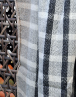 Load image into Gallery viewer, Black &amp; White Checkered Cashmere Stole
