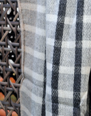 Black & White Checkered Cashmere Stole