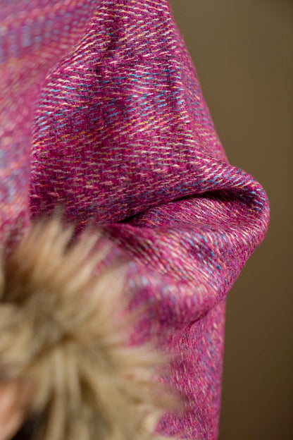 Pink Mohair Wool Poncho