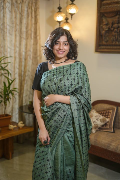 Kutchi Tussar Saree