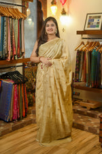 Load image into Gallery viewer, Light Brown Embroidered Saree
