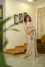 Load image into Gallery viewer, Milky Brown Cotton Silk Saree
