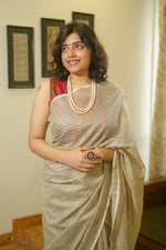 Load image into Gallery viewer, Milky Brown Cotton Silk Saree
