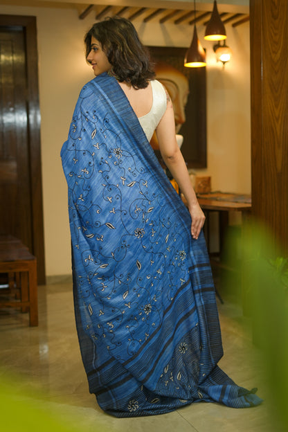 Blue Geecha Saree