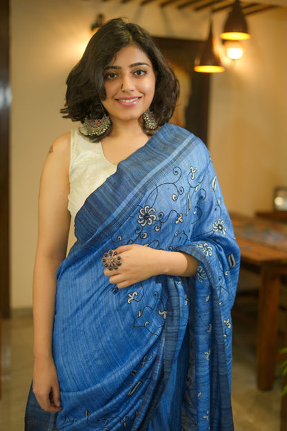 Blue Geecha Saree